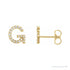 Sapphire Row Natural Diamond Pavé Initial Stud Earrings - G, 14K Yellow Gold