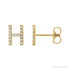 Sapphire Row Natural Diamond Pavé Initial Stud Earrings - H, 14K Yellow Gold