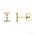 Sapphire Row Natural Diamond Pavé Initial Stud Earrings - I, 14K Yellow Gold