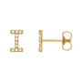 Sapphire Row Natural Diamond Pavé Initial Stud Earrings - I, 14K Yellow Gold