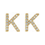 Sapphire Row Natural Diamond Pavé Initial Stud Earrings - K, 14K Yellow Gold (view 2)