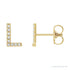 Sapphire Row Natural Diamond Pavé Initial Stud Earrings - L, 14K Yellow Gold