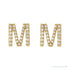 Sapphire Row Natural Diamond Pavé Initial Stud Earrings - M, 14K Yellow Gold