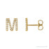 Sapphire Row Natural Diamond Pavé Initial Stud Earrings - M, 14K Yellow Gold (view 2)