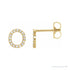 Sapphire Row Natural Diamond Pavé Initial Stud Earrings - O, 14K Yellow Gold