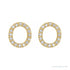 Sapphire Row Natural Diamond Pavé Initial Stud Earrings - O, 14K Yellow Gold (view 2)