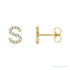Sapphire Row Natural Diamond Pavé Initial Stud Earrings - S, 14K Yellow Gold
