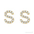 Sapphire Row Natural Diamond Pavé Initial Stud Earrings - S, 14K Yellow Gold (view 2)