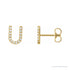 Sapphire Row Natural Diamond Pavé Initial Stud Earrings - U, 14K Yellow Gold