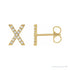 Sapphire Row Natural Diamond Pavé Initial Stud Earrings - X, 14K Yellow Gold