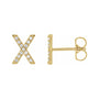 Sapphire Row Natural Diamond Pavé Initial Stud Earrings - X, 14K Yellow Gold