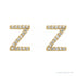 Sapphire Row Natural Diamond Pavé Initial Stud Earrings - Z, 14K Yellow Gold (view 2)