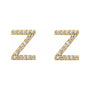 Sapphire Row Natural Diamond Pavé Initial Stud Earrings - Z, 14K Yellow Gold (view 2)