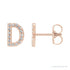 Sapphire Row Natural Diamond Pavé Initial Stud Earrings - D, 14K Rose Gold