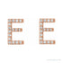 Sapphire Row Natural Diamond Pavé Initial Stud Earrings - E, 14K Rose Gold (view 2)