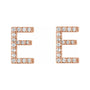 Sapphire Row Natural Diamond Pavé Initial Stud Earrings - E, 14K Rose Gold (view 2)