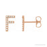 Sapphire Row Natural Diamond Pavé Initial Stud Earrings - F, 14K Rose Gold