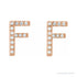 Sapphire Row Natural Diamond Pavé Initial Stud Earrings - F, 14K Rose Gold (view 2)