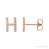 Sapphire Row Natural Diamond Pavé Initial Stud Earrings - H, 14K Rose Gold