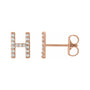 Sapphire Row Natural Diamond Pavé Initial Stud Earrings - H, 14K Rose Gold