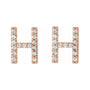 Sapphire Row Natural Diamond Pavé Initial Stud Earrings - H, 14K Rose Gold (view 2)