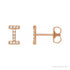 Sapphire Row Natural Diamond Pavé Initial Stud Earrings - I, 14K Rose Gold