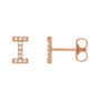 Sapphire Row Natural Diamond Pavé Initial Stud Earrings - I, 14K Rose Gold