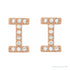 Sapphire Row Natural Diamond Pavé Initial Stud Earrings - I, 14K Rose Gold (view 2)