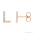 Sapphire Row Natural Diamond Pavé Initial Stud Earrings - L, 14K Rose Gold