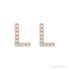 Sapphire Row Natural Diamond Pavé Initial Stud Earrings - L, 14K Rose Gold (view 2)