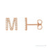 Sapphire Row Natural Diamond Pavé Initial Stud Earrings - M, 14K Rose Gold