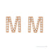 Sapphire Row Natural Diamond Pavé Initial Stud Earrings - M, 14K Rose Gold (view 2)