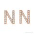 Sapphire Row Natural Diamond Pavé Initial Stud Earrings - N, 14K Rose Gold (view 2)