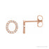 Sapphire Row Natural Diamond Pavé Initial Stud Earrings - O, 14K Rose Gold