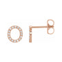 Sapphire Row Natural Diamond Pavé Initial Stud Earrings - O, 14K Rose Gold