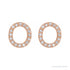 Sapphire Row Natural Diamond Pavé Initial Stud Earrings - O, 14K Rose Gold (view 2)