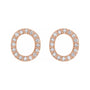 Sapphire Row Natural Diamond Pavé Initial Stud Earrings - O, 14K Rose Gold (view 2)