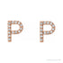 Sapphire Row Natural Diamond Pavé Initial Stud Earrings - P, 14K Rose Gold (view 2)