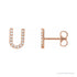 Sapphire Row Natural Diamond Pavé Initial Stud Earrings - U, 14K Rose Gold