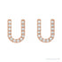 Sapphire Row Natural Diamond Pavé Initial Stud Earrings - U, 14K Rose Gold (view 2)