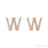 Sapphire Row Natural Diamond Pavé Initial Stud Earrings - W, 14K Rose Gold (view 2)
