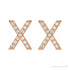 Sapphire Row Natural Diamond Pavé Initial Stud Earrings - X, 14K Rose Gold (view 2)