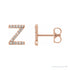 Sapphire Row Natural Diamond Pavé Initial Stud Earrings - Z, 14K Rose Gold
