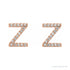 Sapphire Row Natural Diamond Pavé Initial Stud Earrings - Z, 14K Rose Gold (view 2)