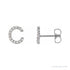 Sapphire Row Natural Diamond Pavé Initial Stud Earrings - C, Platinum