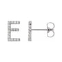 Sapphire Row Natural Diamond Pavé Initial Stud Earrings - E, Platinum