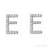 Sapphire Row Natural Diamond Pavé Initial Stud Earrings - E, Platinum (view 2)