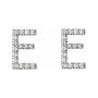 Sapphire Row Natural Diamond Pavé Initial Stud Earrings - E, Platinum (view 2)