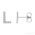 Sapphire Row Natural Diamond Pavé Initial Stud Earrings - L, Platinum