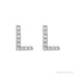 Sapphire Row Natural Diamond Pavé Initial Stud Earrings - L, Platinum (view 2)